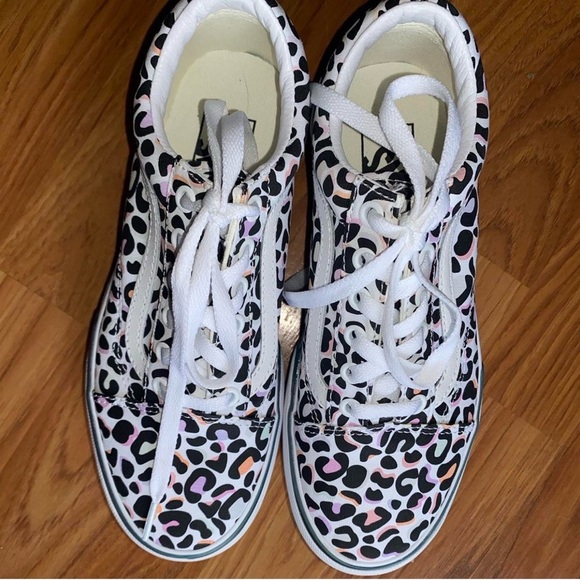 Vans UV Color Changing Stacked Platform Leopard Print Old Skool Sneakers - Picture 2 of 7